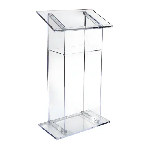 [rental-acrylic-lectern] Clear Acrylic Lectern  With LED Lights