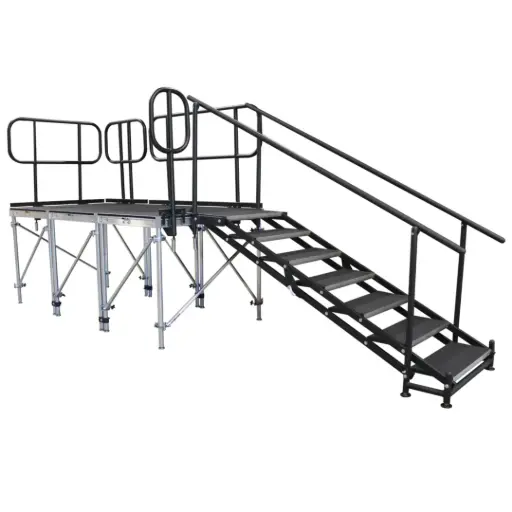 [7-step-stairs] Staging Dimensions - 7 Step Stair Unit w/ Rails